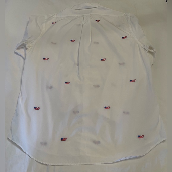 Vineyard Vines Men's Flag Whale Embroidered Slim Fit “Murray” Button Down Shirt - Picture 9 of 11